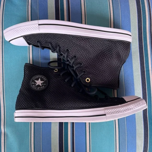 🍒💣 Converse black woven style high tops - Picture 7 of 13